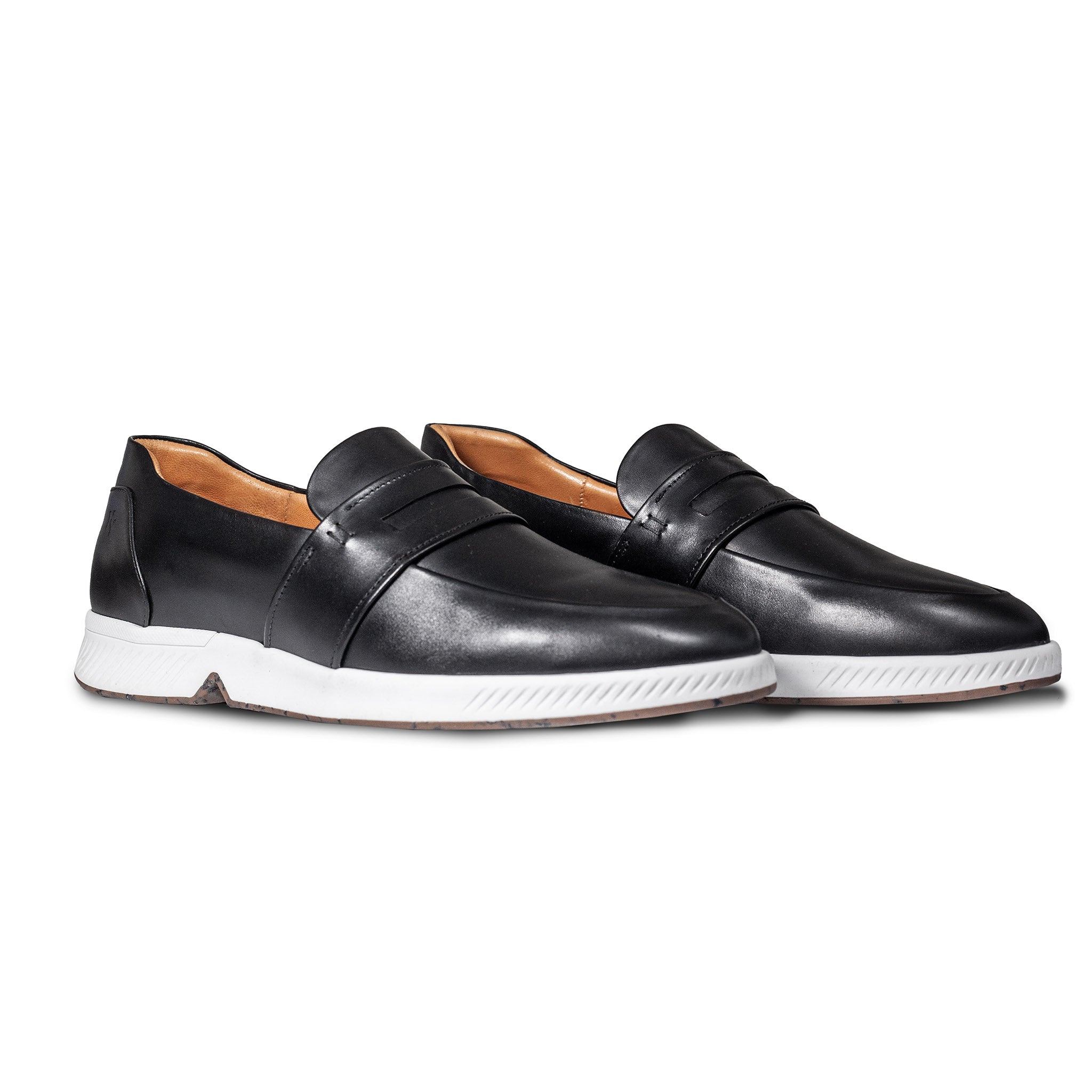 KANREY men’s casual dress shoe in black – Model CHITO – Front view.