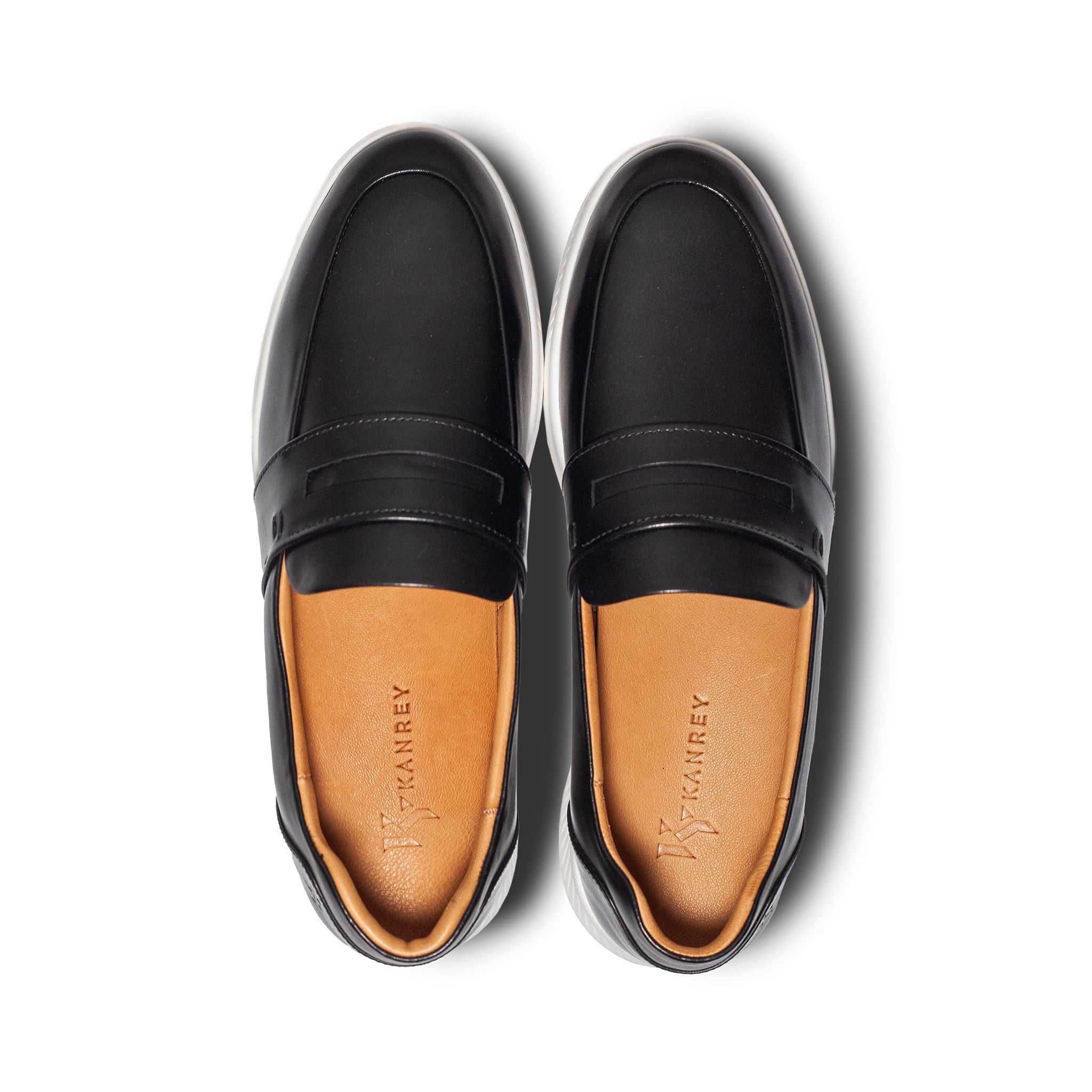 KANREY business casual shoes for men in black – Model CHITO – Top view.