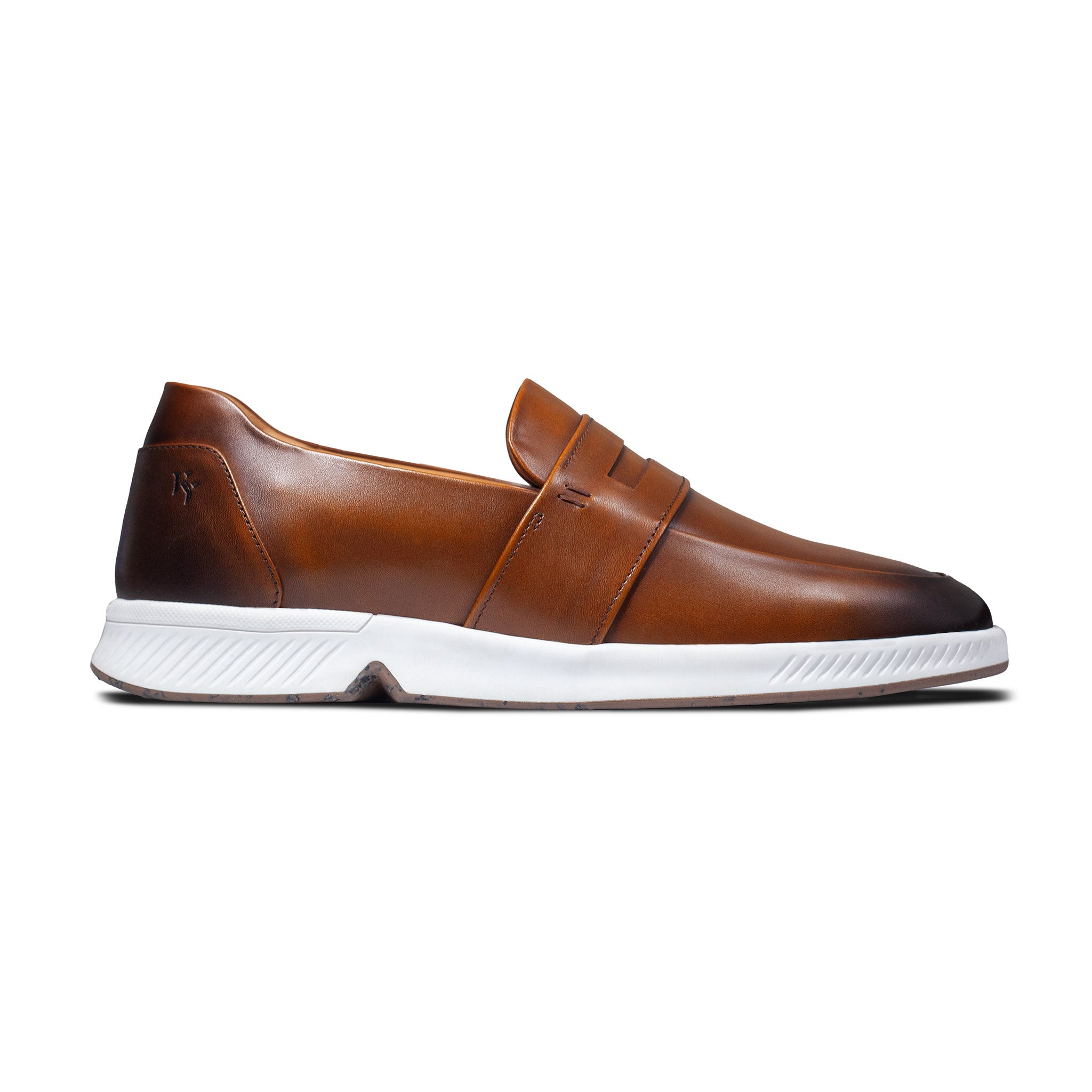KANREY Loafer shoes in tan – Model CHITO – Side view.