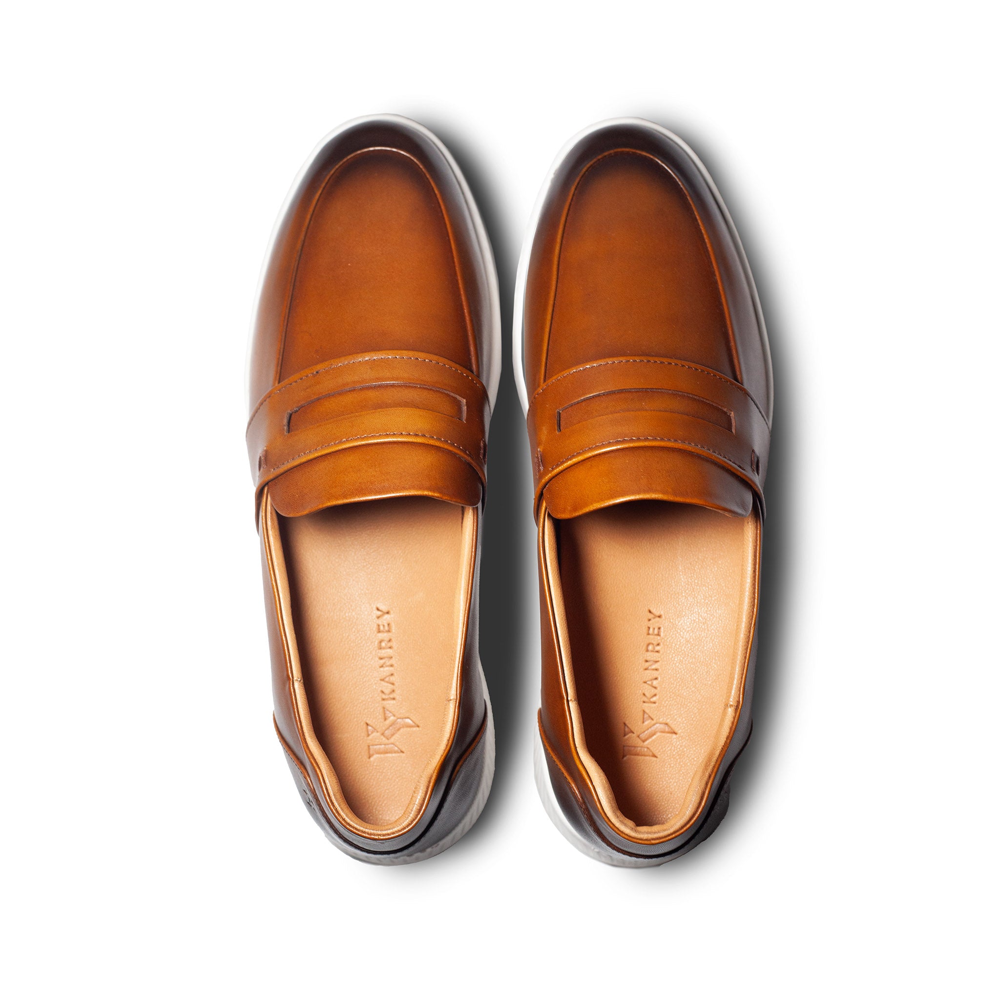 KANREY shoes for men in tan – Model CHITO – Top view.