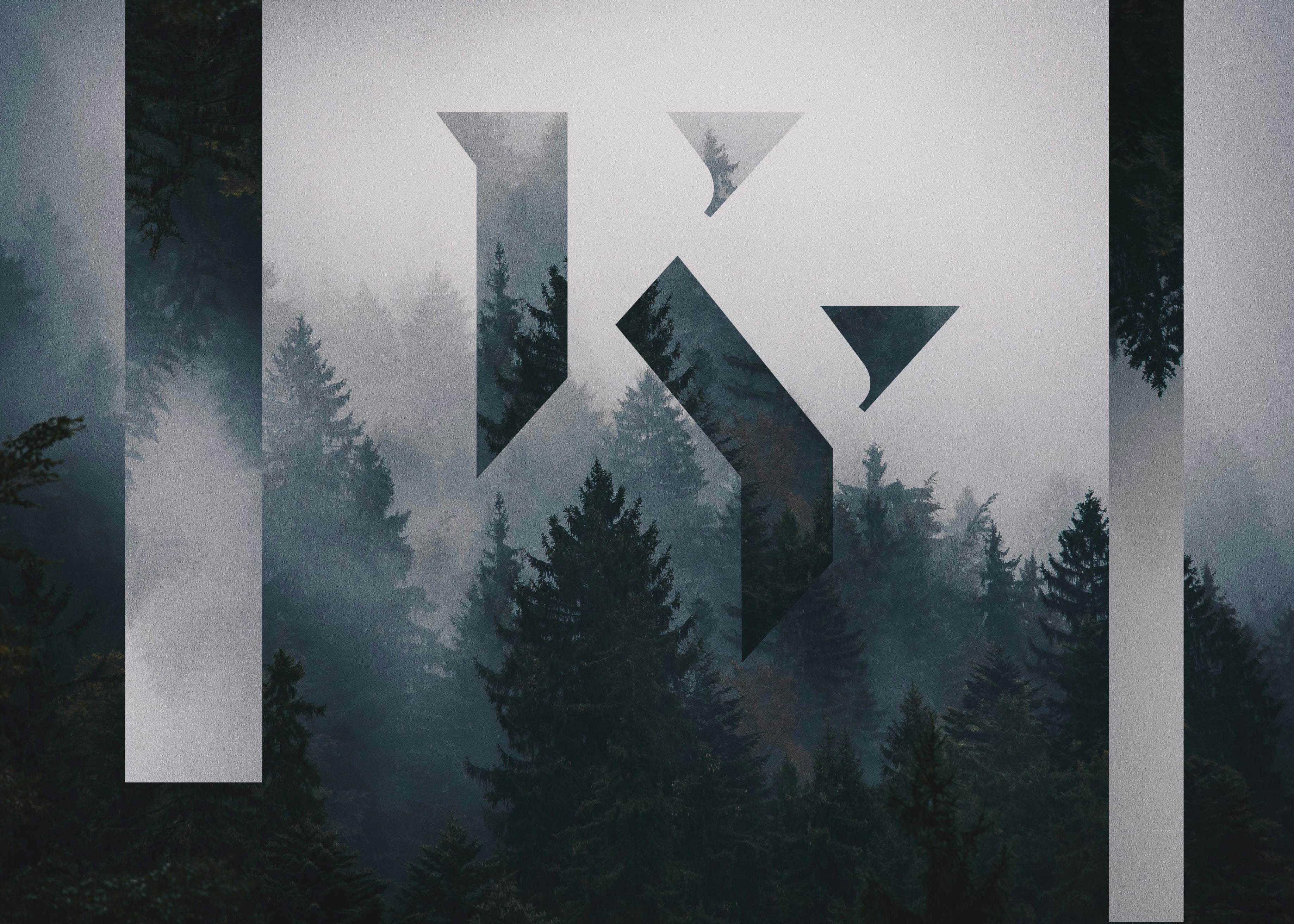 KANREY logo with forest background – artistic shot. KANREY fashion shoes.