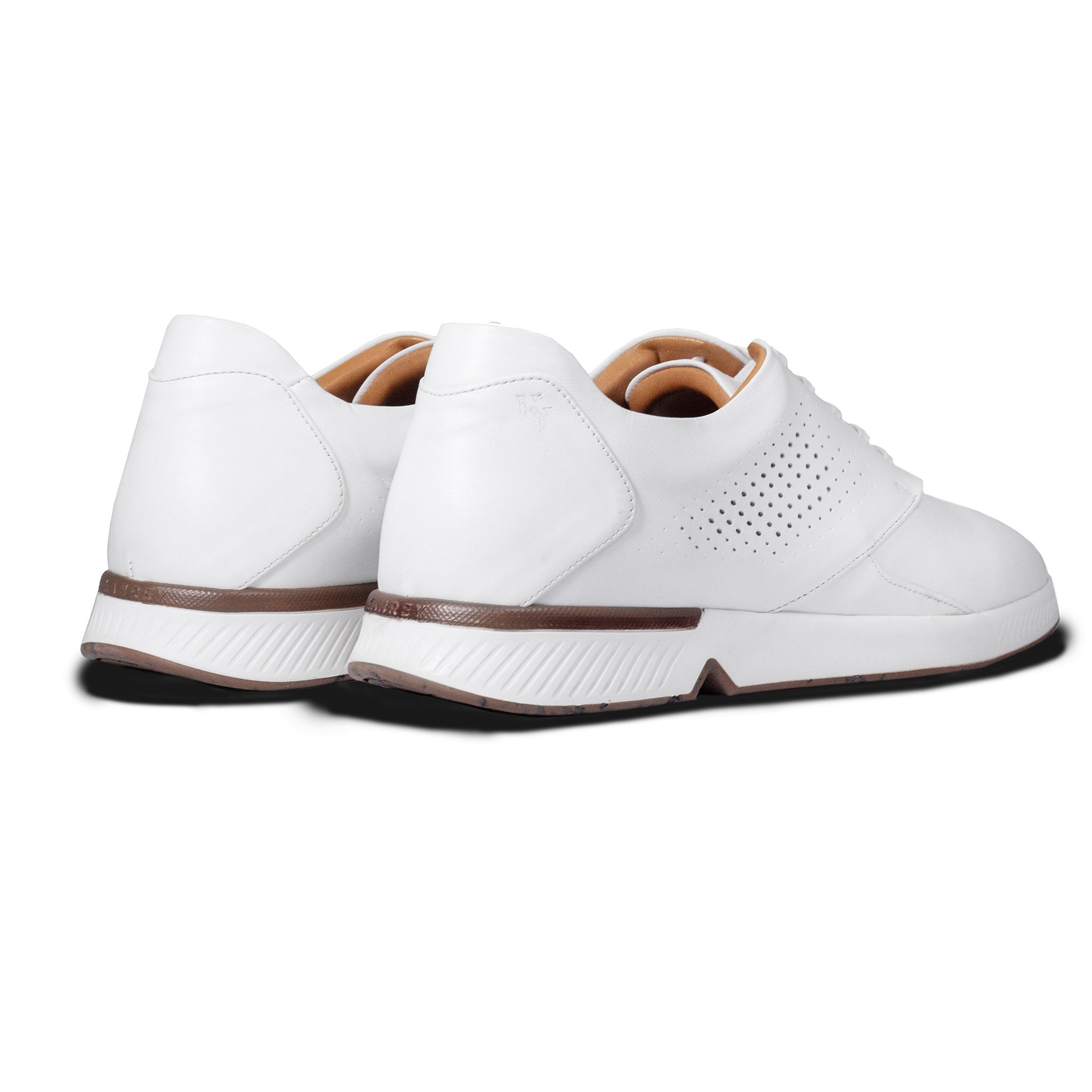 KANREY Business Casual Leather Shoes Derby Shoe for men made of Leather in white – Model RONIN – Rear view.